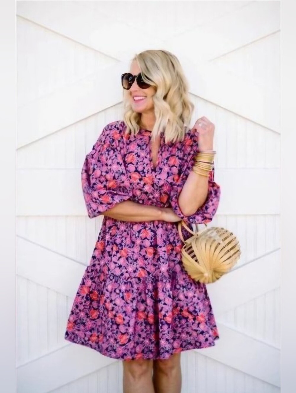 Sundry For Evereve The Anywhere Dress Ditsy Floral Babydoll Tiered Blouson 1/S